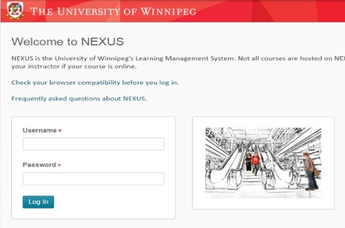Nexus login page screen shot